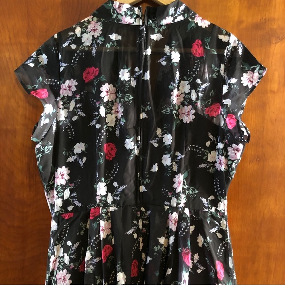 LG New Hell Bunny Belleville Retro 40s Vintage Inspired Floral Dress Modcloth - Picture 4 of 6